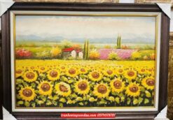 Tranh hoa hướng dương vẽ sơn dầu Sv124